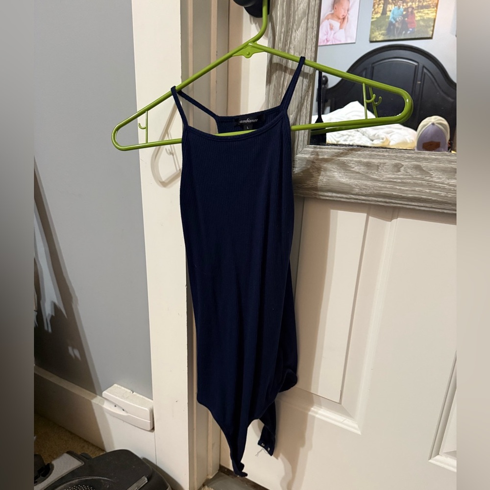 High Neck Body Suit-Navy